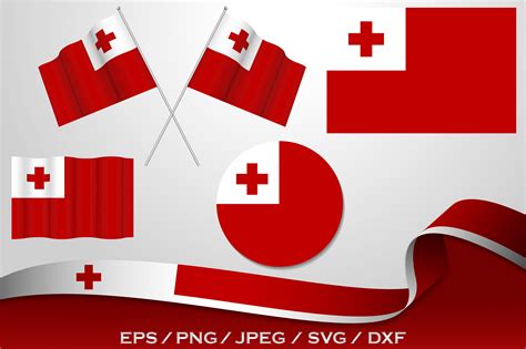 Set Of Tonga Flags In Different Designs Graphic By Terrabismail