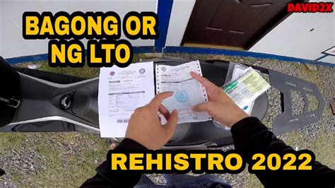 BAGONG OR NG LTO REHISTRO 2022 PAANO MAG PAREHISTRO YouTube