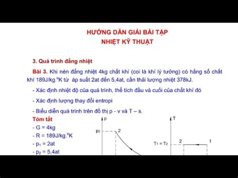 Giải bài tập Nhiệt kỹ thuật Quá trình đẳng nhiệt Bài 3 YouTube