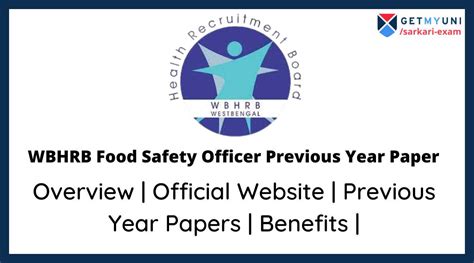 Wbhrb Food Safety Officer Previous Papers 2021 Download Pdf Now