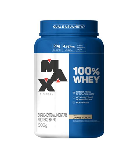 100 Whey 900g Cookies And Cream Max Titanium Europe