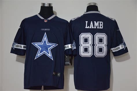 Mens Dallas Cowboys 88 Ceedee Lamb Navy Blue 2020 Big Logo Vapor