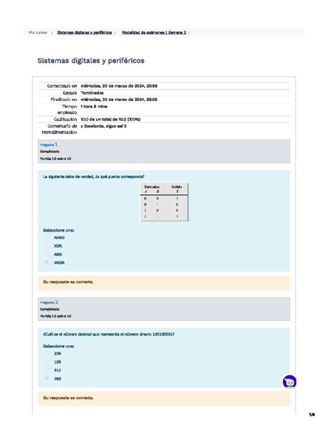 Examen Sistemas Digitales Y Periferios Mis Cursos Sistemas