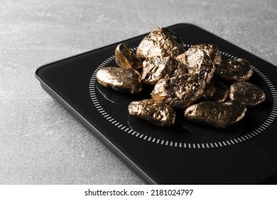 Digital Scales Gold Nuggets On Light Stock Photo Shutterstock