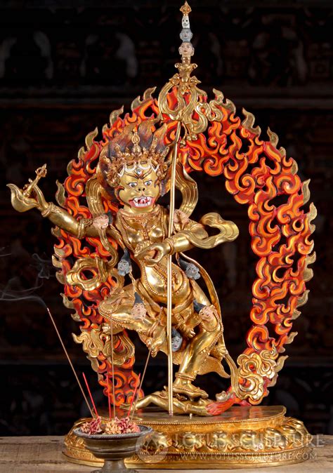 Copper Sinmamukha Fierce Nepalese Flaming Arch Dakini Statue with 18 ...