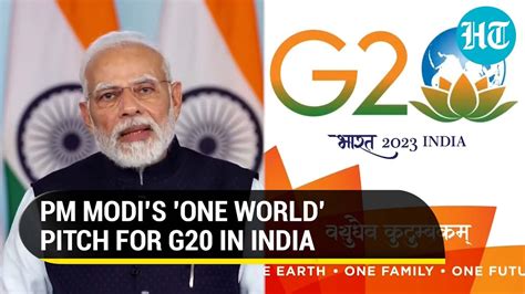 Pm Modi Unveils G Logo With Lotus Hindi Text And One World One