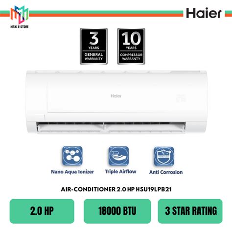 Haier HSU 10LPB21 HSU 13LPB21 HSU 19LPB21 R32 Non Inverter Series Air