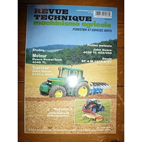 Amazon Fr Revue Technique Machinisme Agricole N Moteur Deere