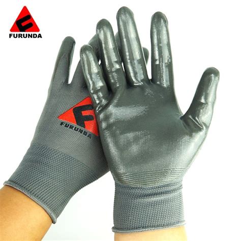 Gauge Polyester Liner Nitrile Coated Safety Work Gloves With Palm