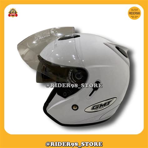 Jual Helmets Sepeda Motor Half Face Gmt Double Visor Solid Polos