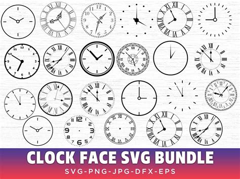 Clock Face SVG Bundle Clock Svg Clock Face Clipart Bundle Cut Files