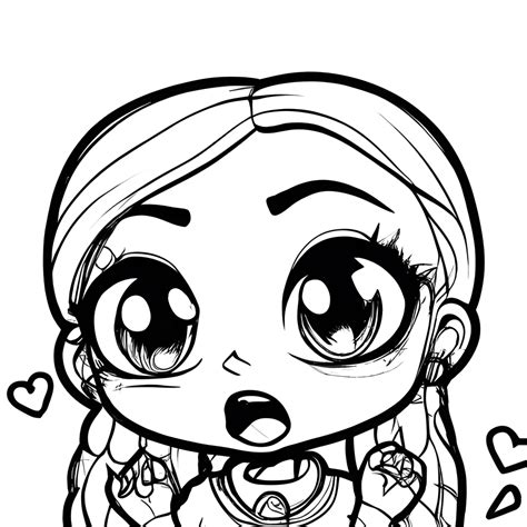 African American Girl Kawaii Chibi Coloring Page · Creative Fabrica