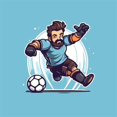 Ilustración vectorial de jugador de fútbol Jugador de fútbol de dibujos