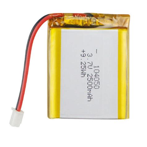 104050 Li Ion Polymer Battery 3 7V 2500mAh 9 25Wh For Heated Glove