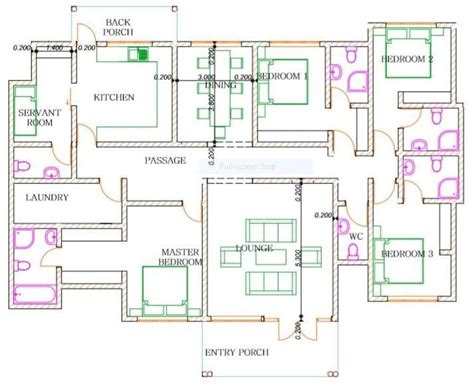 4 Bedroom Bungalow Rf 4027 Bungalow Floor Plans Bedroom House