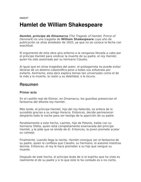 Obra De Teatro Hamlet Guion Corto Image To U