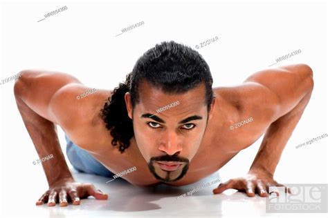 Naked Muscular Man Isolated On White Stock Photo Picture And Royalty