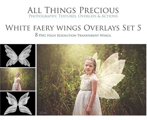 The White Fairy Wings Overlays Set Is Shown