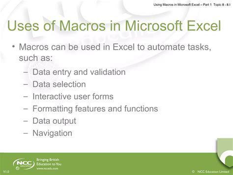 Using Macros In Microsoft Excel Part 1 Ppt