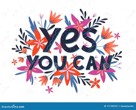 Yes You Can Vector Illustration Stylish Print For T Shirts Posters