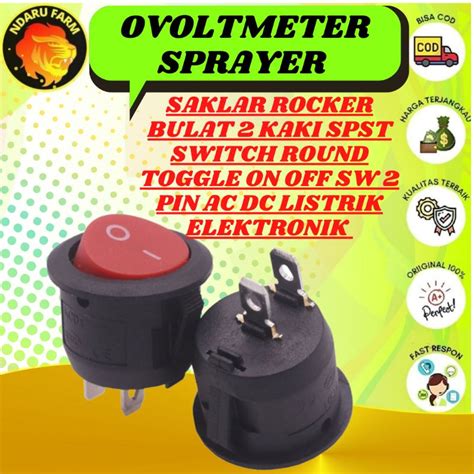 Jual Saklar Rocker Bulat Kaki Spst Switch Round Toggle On Off Sw