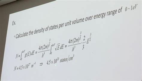 Solved Calculate The Density Of States Per Unit Volume