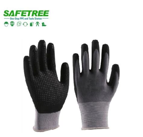 Ce En388 4131x Nylon Liner Nitrile Dotted Safety Gloves Ppe Safety