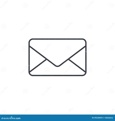 Envelope Email Letter Mail Thin Line Icon Linear Vector Symbol Stock