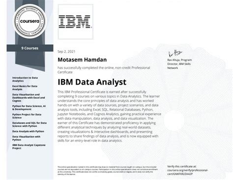 IBM Data Analyst Professional Certificate Review And Course Notes