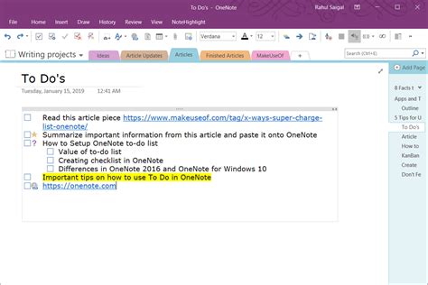 Consejos Para Usar Microsoft Onenote Como Su Lista De Tareas