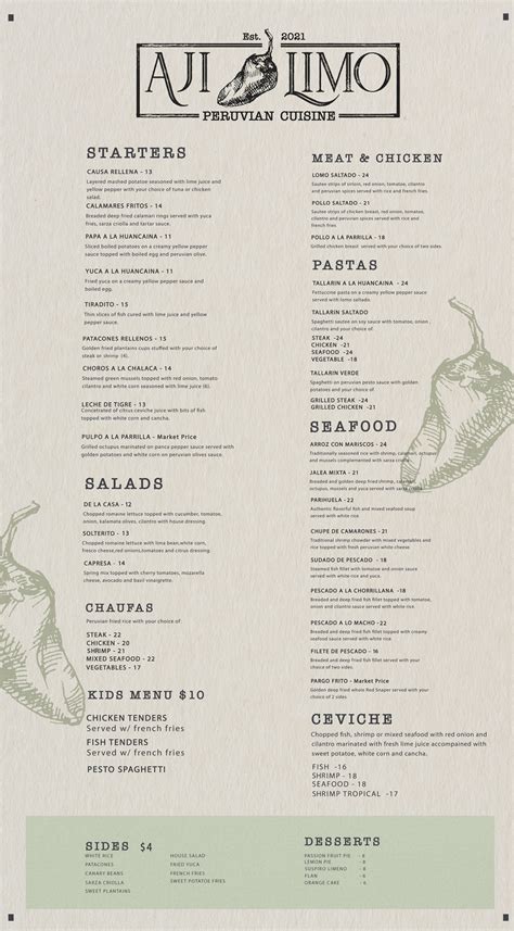 Menu Aji Limo