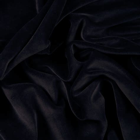 Cotton Velvet Black Bloomsbury Square Dressmaking Fabric