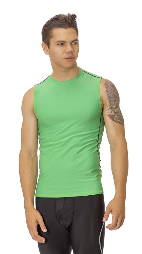 Aeroskin Dry Mens Compression Sleeveless Running And Workout Shirt Ebay