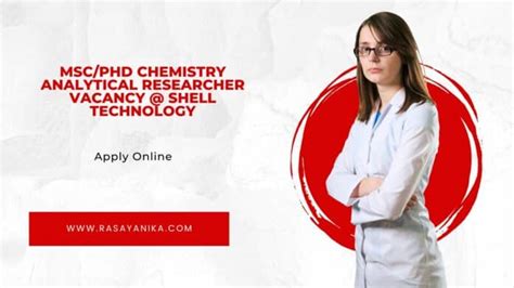 MSc PhD Chemistry Analytical Researcher Vacancy Shell