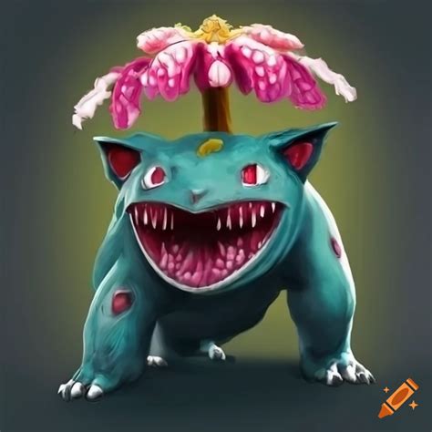 Realistic Illustration Of Venusaur On Craiyon