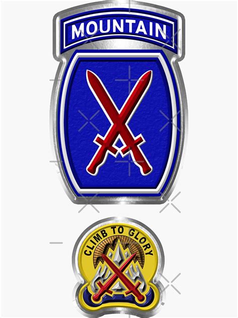 Th Mountain Division Climb To Glory Patch Sticker For Sale By