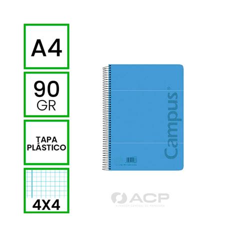 BLOC A4 CAMPUS 80H TAPA POLIPROPILENO 90G 4X4