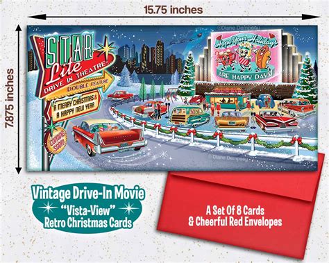 Vintage Drive-In Movie Christmas Cards – Retro Christmas Cards