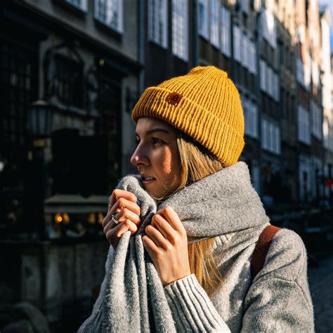 Yellow Beanie Hat. Super Soft & Comfortable Burnt Mustard Yellow Wooly ...