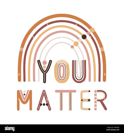 You Matter Quote Boho Wall Decor Prints With Rainbow Letters