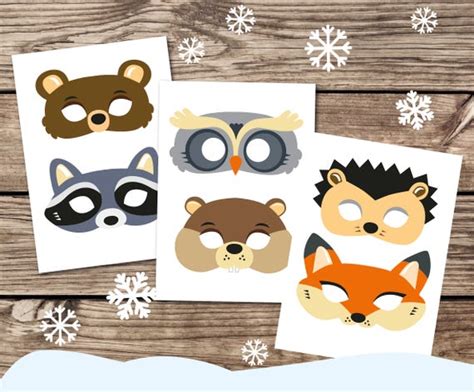 Woodland Animal Masks Woodland Masks Forest Animal Masks Etsy