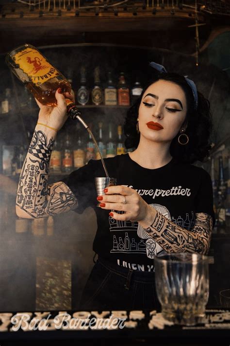 Bad Bartender T Shirts Traditional Tattoo Alcoholic Humour T