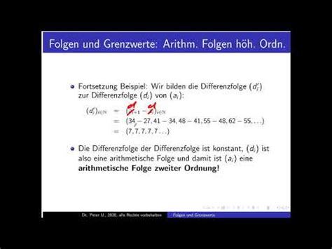 Folgen Und Grenzwerte Folge Arithmetische Folgen H Herer Ordnung