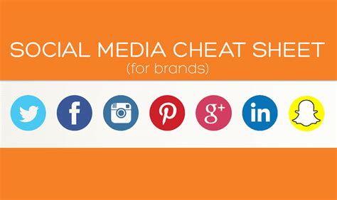 Social Media Cheat Sheet For Brands Infographic Visualistan