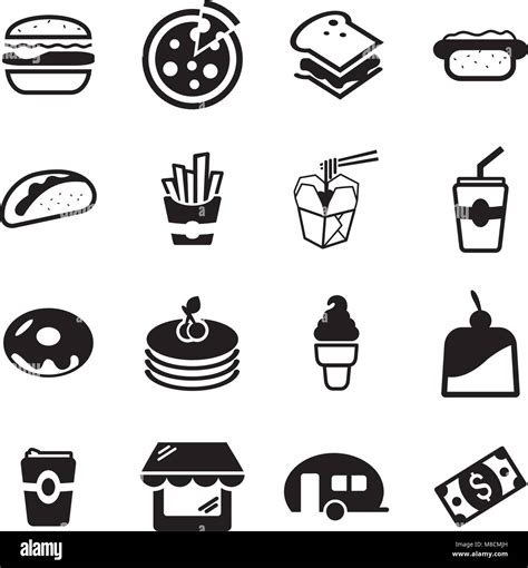 Fast Food Restaurant Icons Stock Vector Image Art Alamy