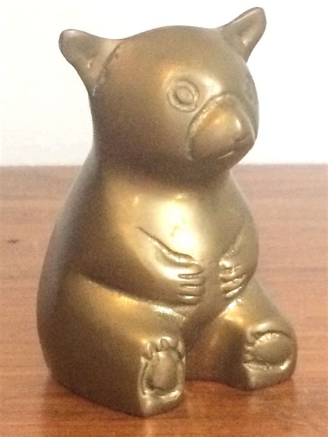 Vintage Brass Bear Figurine Panda Statue Metal Bear Etsy