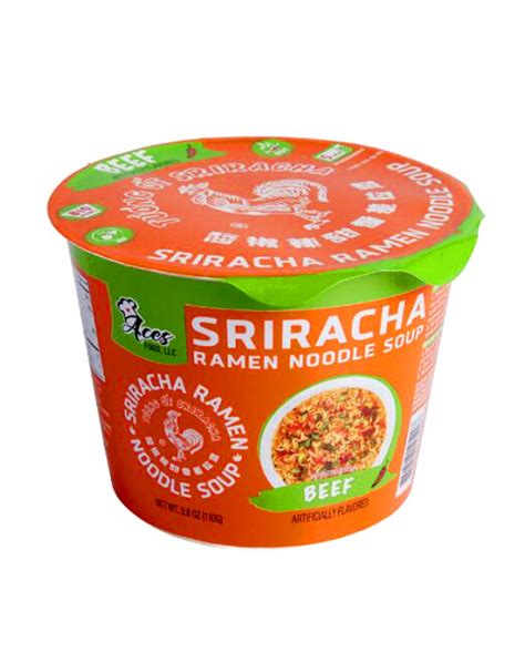 Sriracha Ramen Noodle Soup Beef Flavor Open Sesame