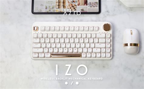 Azio Ik Izo Wireless Mechanical Keyboard With Blue Switches In White