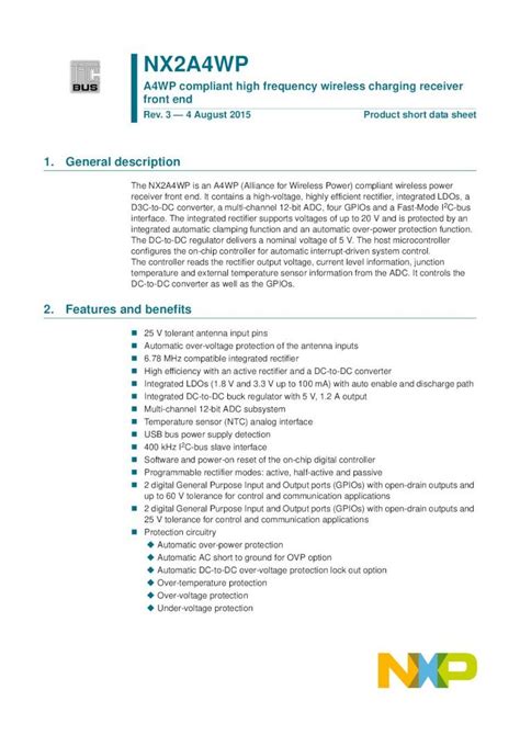 PDF 1 General Description NXP Semiconductors Product Short Data