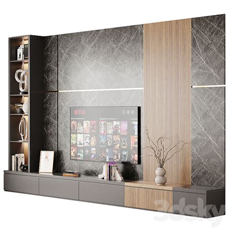 Tv Wall Set Tv Wall D Model